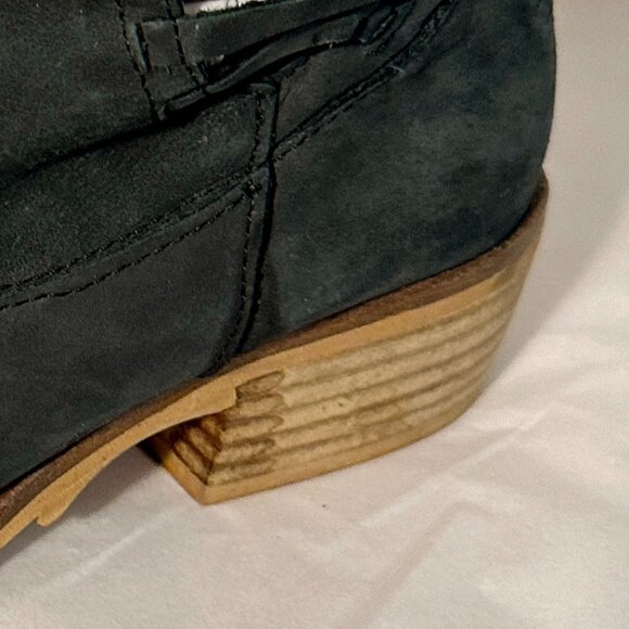 Coolway Women's Suede Ankle Booties Size 39 (8) Black Made In Spain Block Heel - Picture 9 of 15